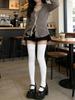 1/3/5 Pairs Women White Thigh High Socks Non-Slip Stretchy Knit Over The Knee Socks