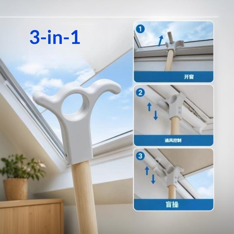 3-In-1 Sunroof Opening Hook, 24Mm Handle Adapter, Screw Fixed Window Fittings For Sunroof, Vent Strips & Blinds, Shaft Not
