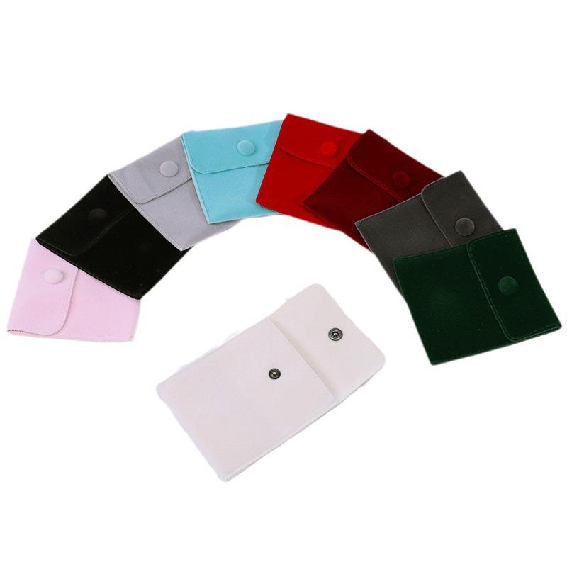 Velvet Snap Button Jewelry Pouch with Drawstring
