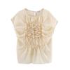 Spring 2025 Women's 3D Floral Embroidery Top - European & American Style Fashion