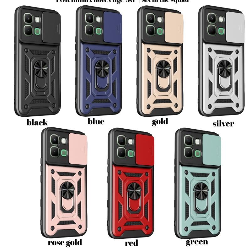 For Infinix Note Edge 5G Case Car Push Window Holder Armor Phone Case For Infinix Note Edge 5G Slide Camera Protect Back Cover