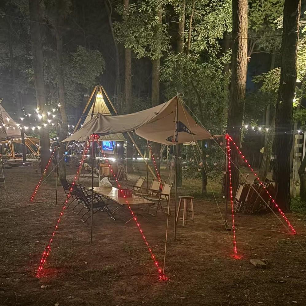 Waterproof LED String Lights: Luminous Wind Rope with Anti-Trip Feature for Lawn Decoration, Tent Camping, & Flashing Effects
