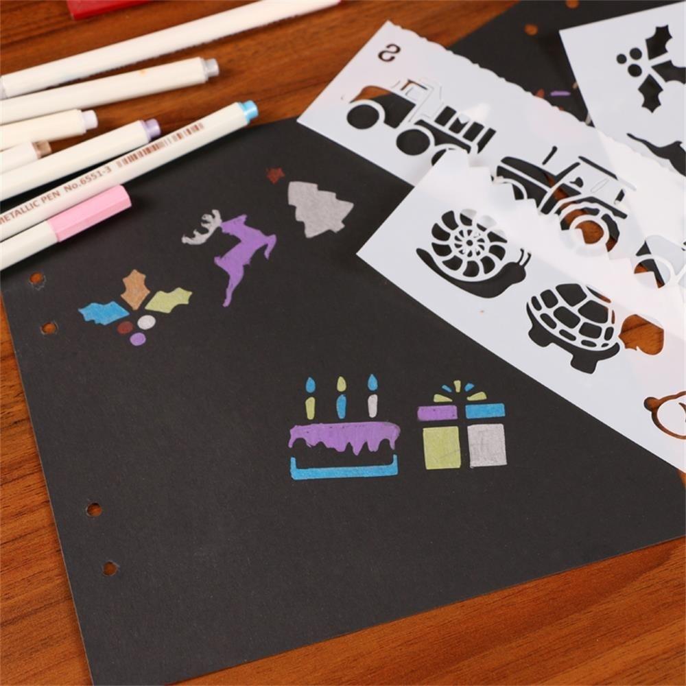 8PCS/SET DIY Embossing Scrapbooking Painting Hollow Template Album Layering Stencils Paper Card