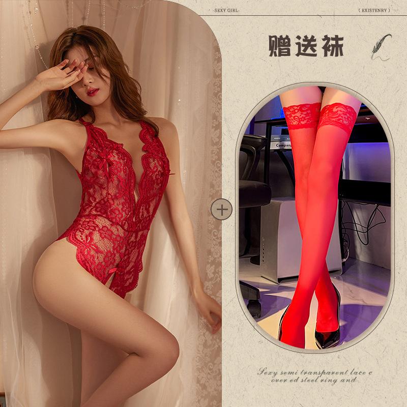 Night listening incense lingerie sexy onesie wholesale hot free lace uniform perspective temptation one piece hair