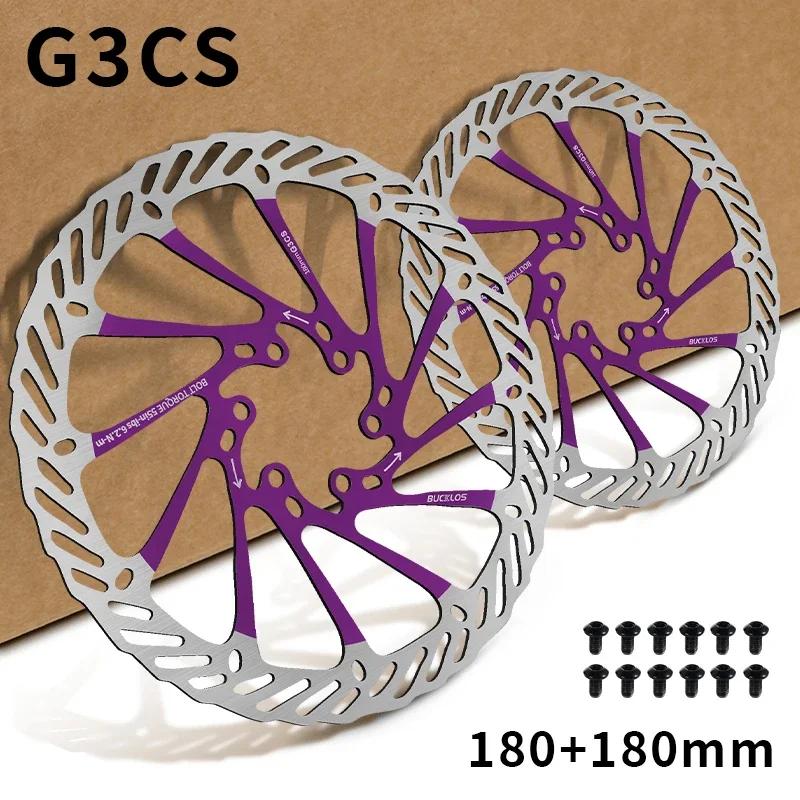 BUCKLOS Bike Brake Rotor G3 160mm 180mm 203mm Hydraulic Disc Brake Rotors with 6pcs Bolts for MTB Mountain Bicycle Accessories
