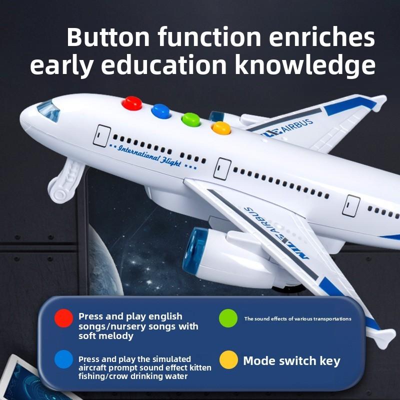 Childrens Inertia Light Sound Airplane Toy With Storytelling And Sensory Development For Boys