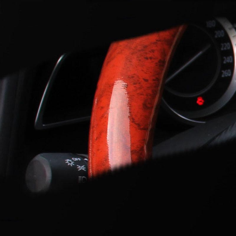DERMAY Black Steering Wheel Cover with Wood Grain Design and Chrome Trim/PU Leather Car Steering Wheel Braid Diameter