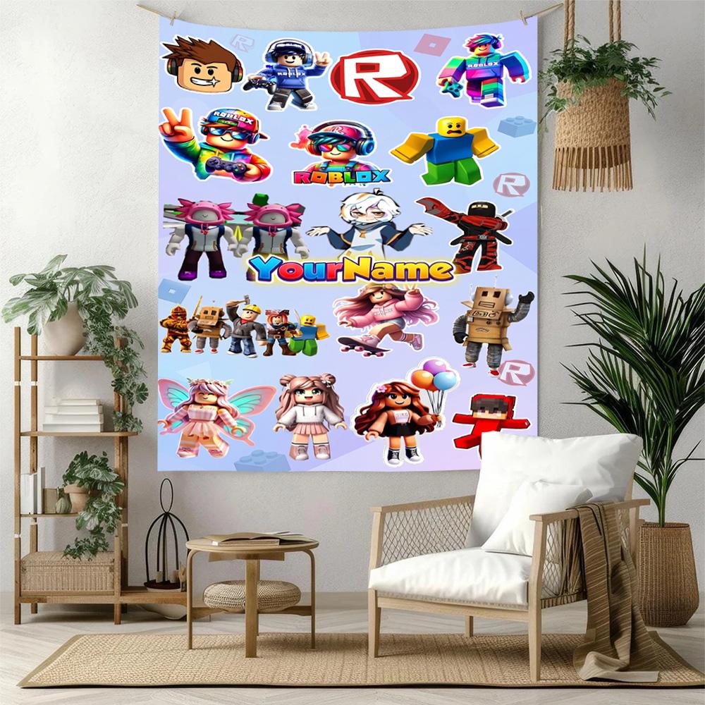 Roblox Custom Your Name Wall Decor Tapestry Art For Pet Memorial Birthdaywedding Party Backdrop Family Gift