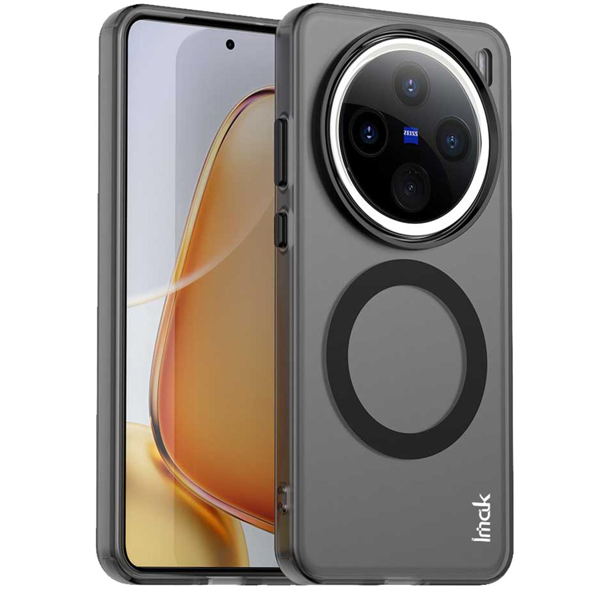 

IMAK Чехол для vivo X200 5G Совместимый с MagSafe Конфетный цвет Защита от падений Задняя крышка из ТПУ+ПЭТ Black