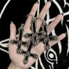 Retro Punk Inverted Cross Five-pointed Star Black Charm Witch Dangle Earrings for Women Gothic Infidels Hallowmas Jewelry Gifts