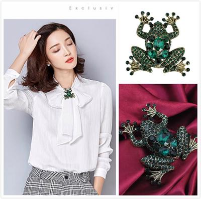 1PC Trendy Female Collar Pin Alloy Boutonniere Mens Wedding Collar Brooches Frog Shape Women Brooch Pins