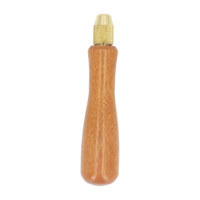 Wooden File Handle Professional Fine Polished File Handle Replacement with Strong Metal Collars for