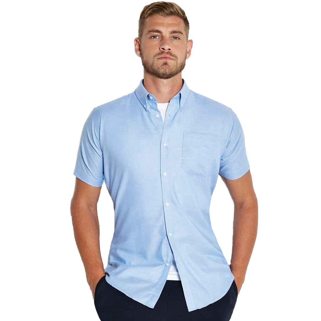 Kustom Kit Mens Oxford Slim Short-Sleeved Shirt