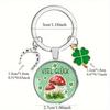 Four Clover Leaf And Mushroom Keychain Cute Pendant For Holiday Gift Event
