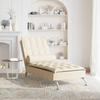 Massage Chaise Lounge with Neck Roll Cream Fabric