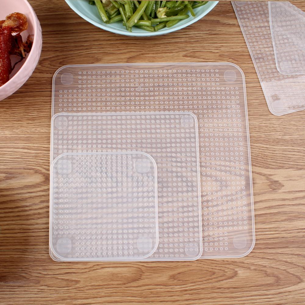 Reusable Silicone Caps Food Keeping Stretch Wrap Seal Film Bowl Cover Home Storage Organization Kitchen Tools 3 Sizes