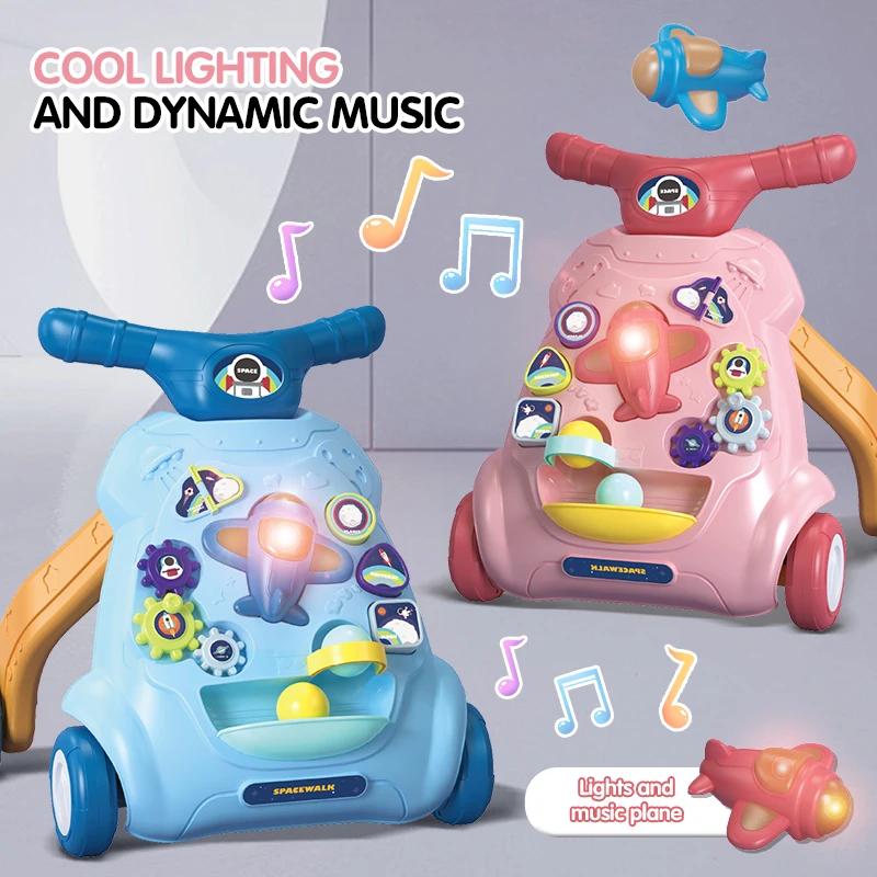 Non-Toxic Kid Push And Pull Learning Walker Multifunctional Activity Toy Musical Develops Motor Skills Birthday Gift Toys For Toddler Baby