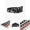 Stylish Heart Buckle Decorative Women's Denim Belt With Faux Leather Material In Black White Coffee And Camel Colors