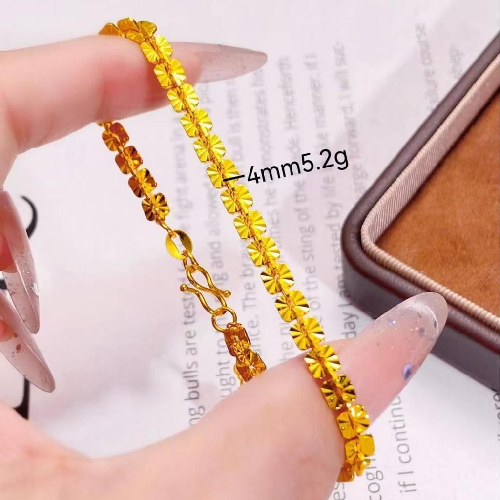 Vietnam Gold Plated Cross Choker Necklace with Sequins and Carved Flower Design, Bling Full Sky Star, Women's Fashion Imitation Gold Jewelry