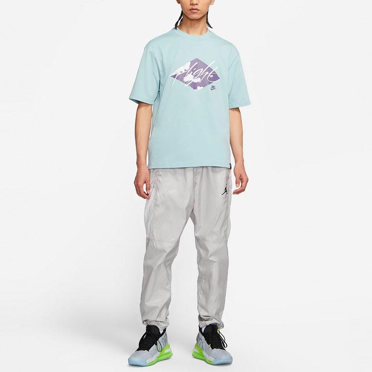 Jordan Cloud Letter Print Casual Round Neck Short Sleeve T-Shirt Men Tops Blue DO8897-366