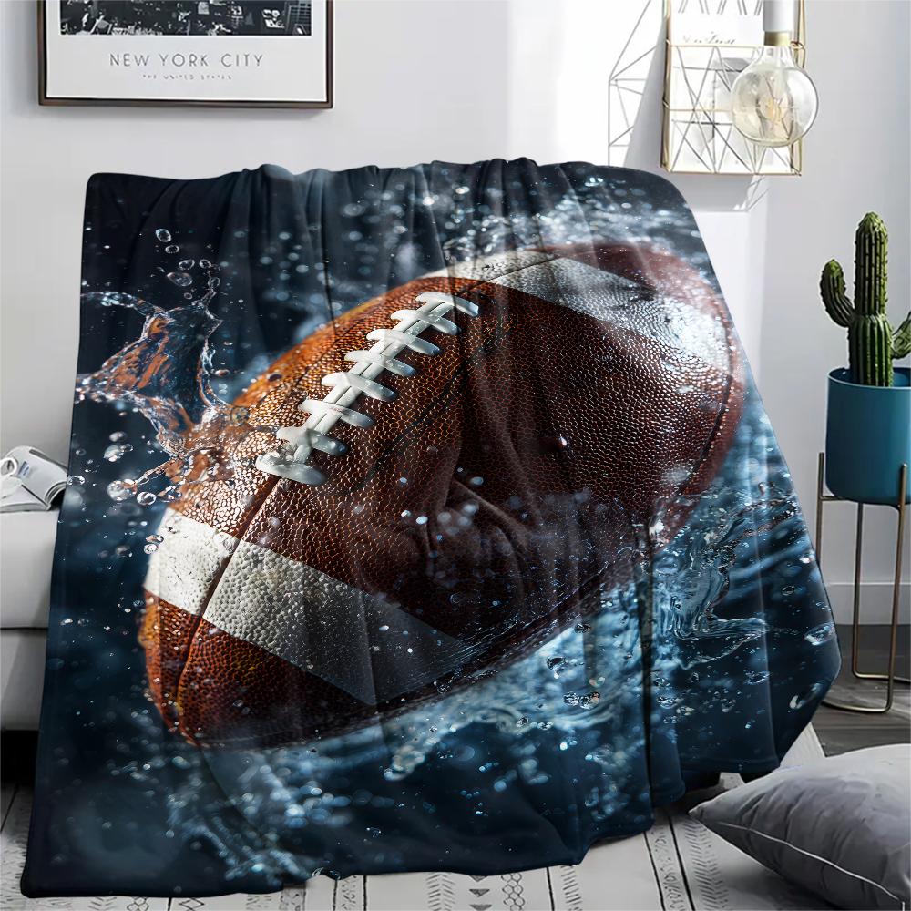 Ball Games Print Flannel Blanket, High Quality Comfortable for All Seasons, Home Decor, Warmth and Comfort, Perfect for Christmas Gifts