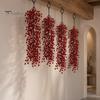 Artificial Red Berry Garland Swag Branch, Christmas Rustic Style Wall Holiday Door Decoration Hangings, Seasonal Waterfall Pendant for Front