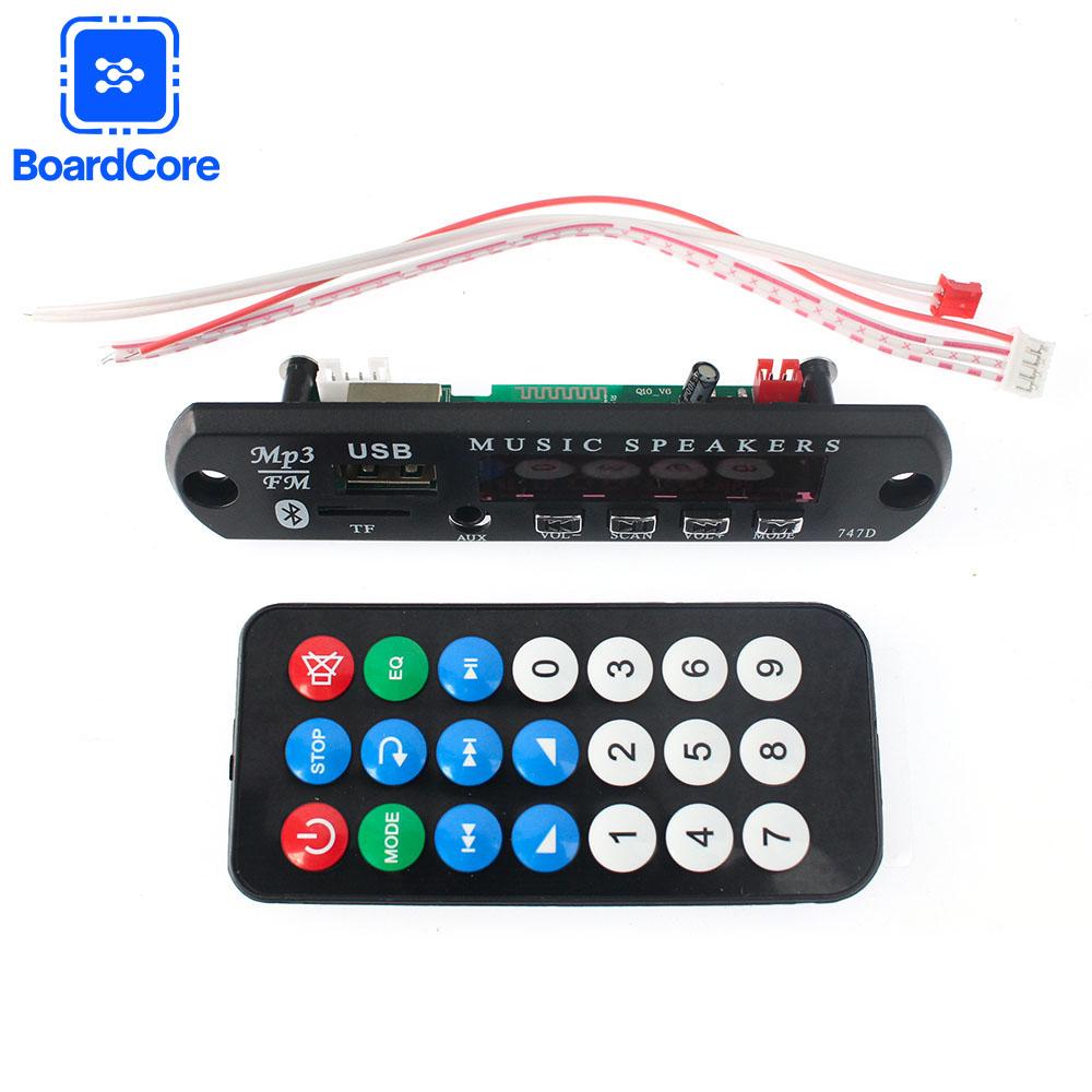 

DC 12V Bluetooth 5.0 Car Kit Mp3 Decoder Board USB TF FM Radio Module Color Screen MP3 Player with Remote Control WAV+WMA+MP3