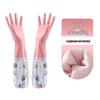 Baizien Cartoon PVC Household Cleaning Gloves - Waterproof & Fleece-Lined (2 Pairs)