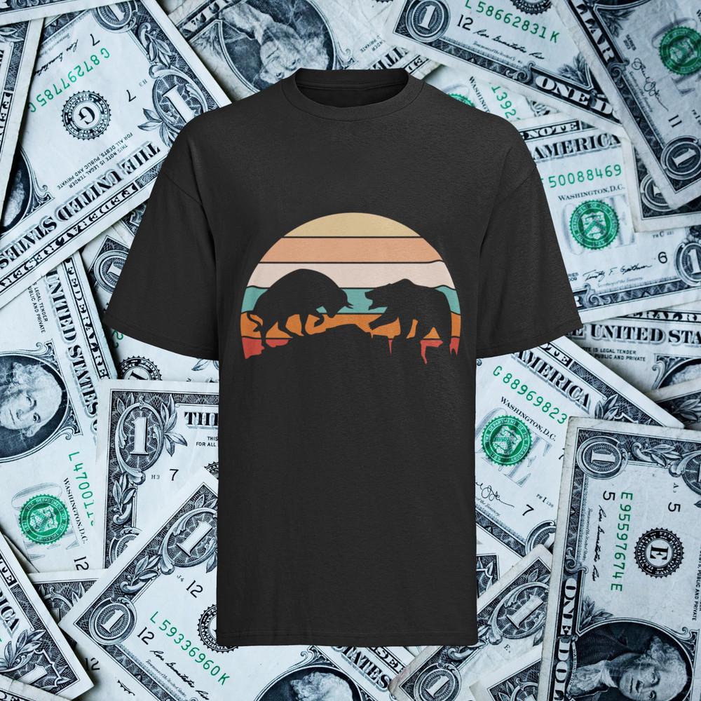 

Day trading Shirt Herren Stock Aktien Money rich Retro Pew Pew Bullen und Bären 3XL