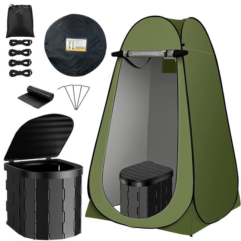 OEING Portable Outdoor Toilet with Privacy Tent