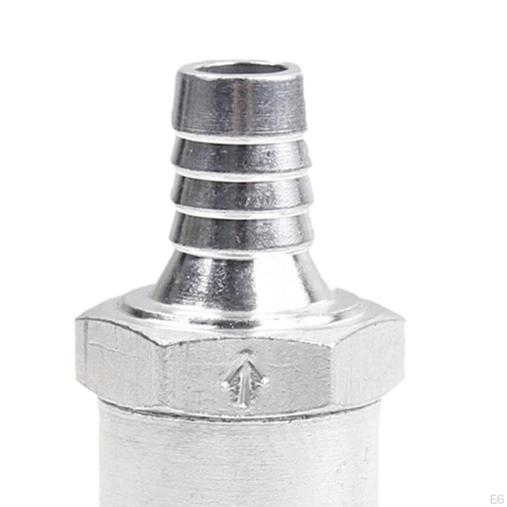 2 Pieces Check Valve with 4 Hose Clamps Clips Aluminum Alloy Auto Accessories for Fuel Line Oil