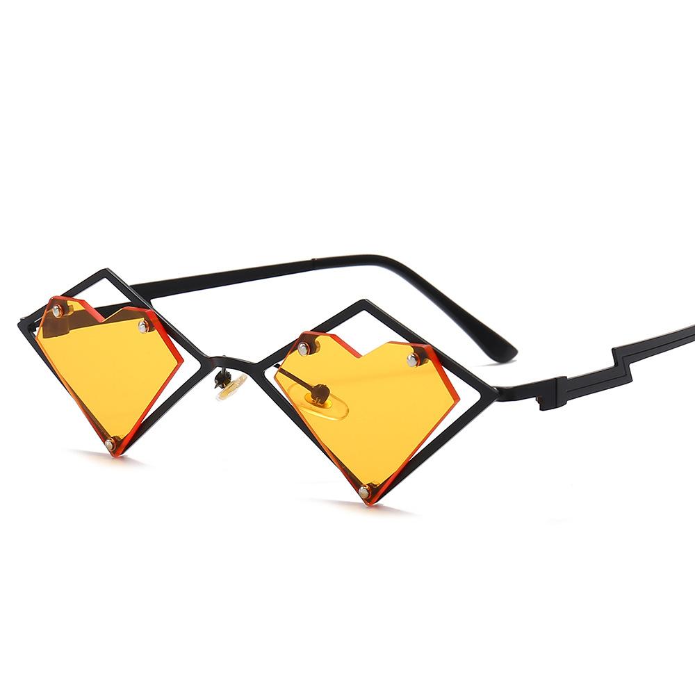 Metal Frames Heart Rimless Sunglasses Women Men Steampunk Luxury Brand Sun Glasses Female Gradient Hip Hop Eyewear UV400 Shades