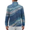 Men's Loose Casual 1/4 Zip Sweatshirt Fashion Printed Long Sleeve Top With Pockets