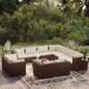 Day and Night - Day and Night Garden Furniture Set 12 Pieces and Brown Synthetic Rattan Cushions