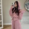 Chic Early Autumn Women's Hooded Sweatshirt and Pants Set #867: Trendy Casual Sportswear Two-Piece Suit