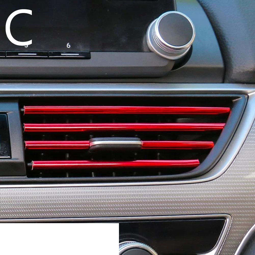 

10 шт. 20 см універсальний автомобільний повітряний отвір кондиціонера розетка декоративна U-подібна лиття оздоблювальні смужки прикраса автомобіля Стайлінг аксесуари червоний
