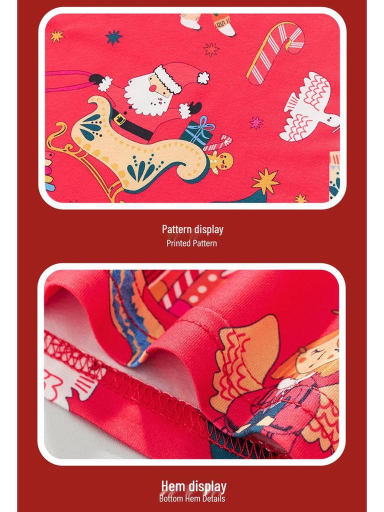 Autumn/Winter Children's Christmas Pajama Set: Cartoon Print Long Sleeve & Pants