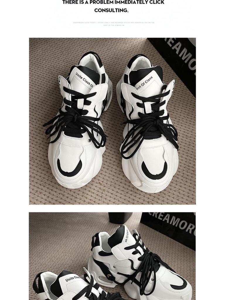 European Trendy Men's Breathable Dad Shoes 2025 - Thick Sole, Height-Increasing Casual Sneakers