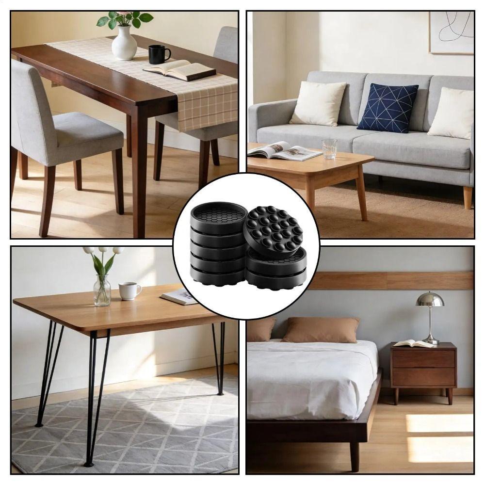 Black Brown Silicone Anti-slip Pads Round Round Sofa Coaster Silent Table Leg Pads  Bed Legs