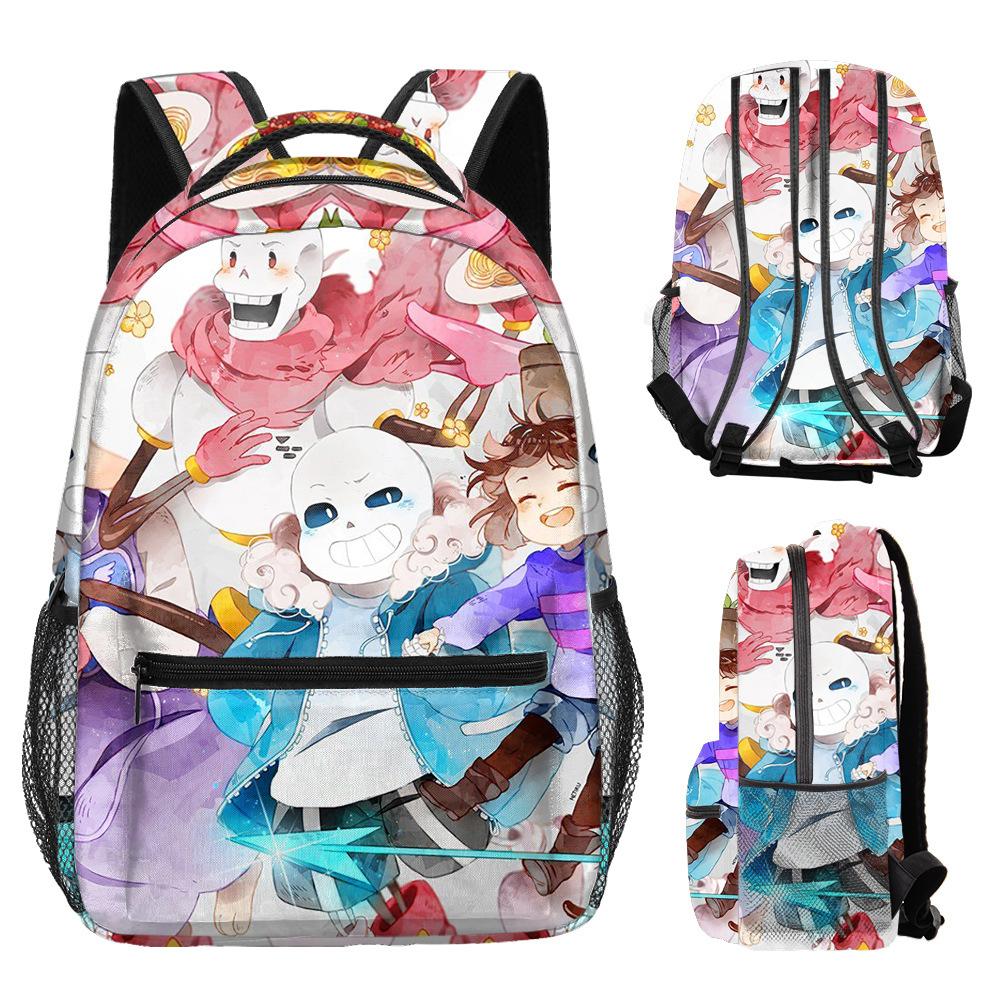 Trendy Popular Undertale Student Bookbag Notebook Backpacks 3D Print Oxford Waterproof Boys/Girls Travel Backpacks