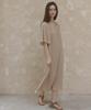 Tina Blossom Striped Beige Dress
