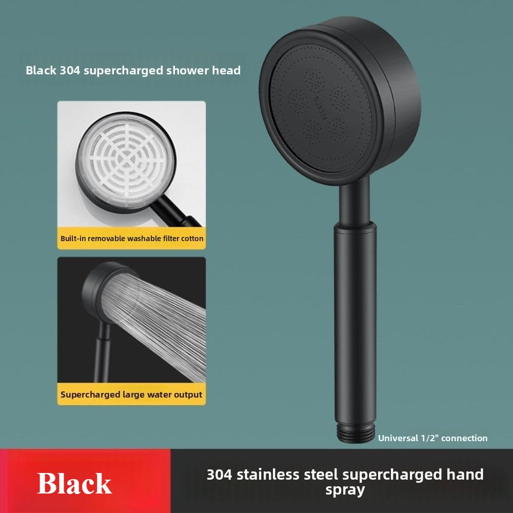 304 Stainless Steel Bathroom Handheld Shower Head High Pressure Water Saving Sprayer Nozzle Supercharged Rainfall Showerhead