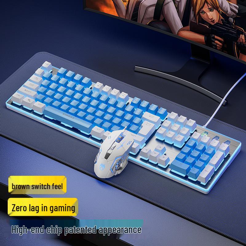 Mechanical Wired/Wireless Gaming Keyboard, Mouse, & Headset Set