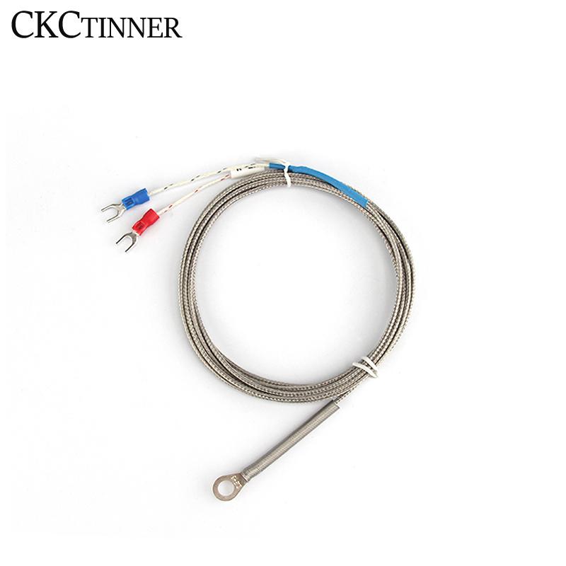 6mm Hole Washer K/E Type Thermocouple Temperature Sensor Probe 1/2/3/4/5M Cable For Industrial Temperature Controller