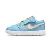 Air Jordan 1 Blue Stitch Low Top Children's Basketball Shoes Blue Children Aged 3 7 Years Old DR9500-400