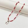 Cartoon Christmas Pendant Necklace Holiday Beaded Necklace Statement Jewelry