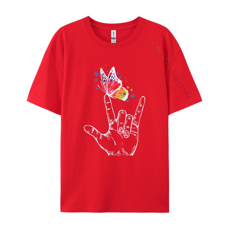

I Love You Hand Sign Language Butterfly Tshirts Vintage Tshirt Printed Tshirt Cute Pattern Tees Tops S