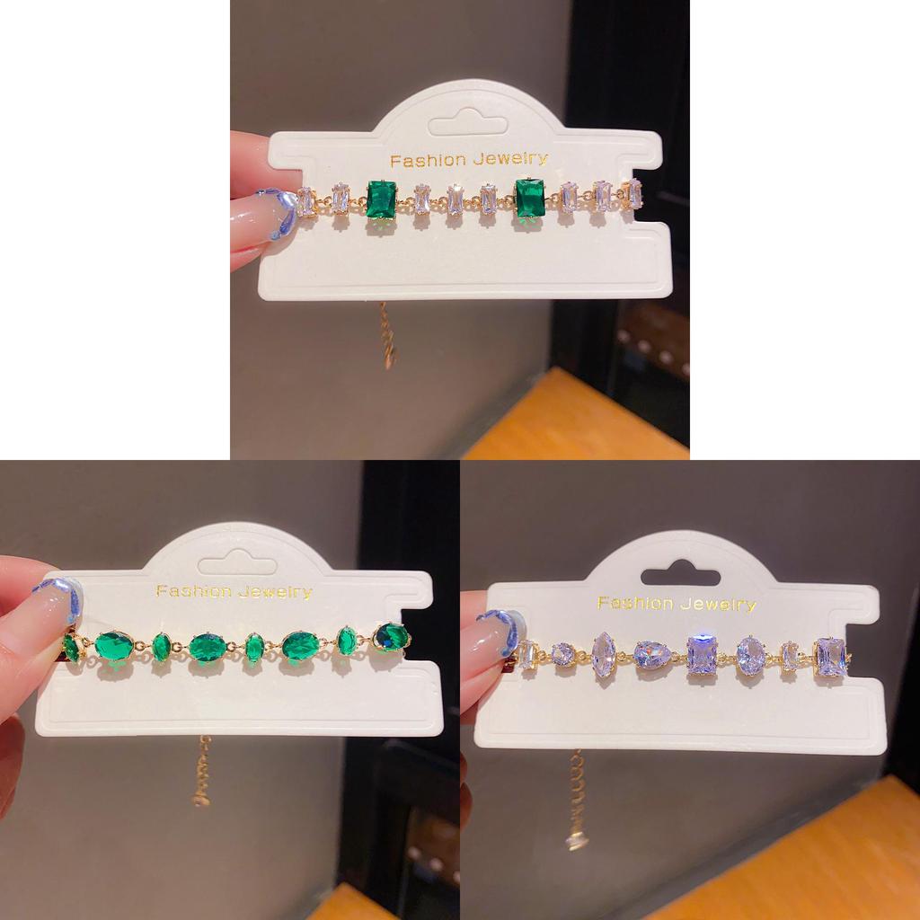 Geometric Oval Zircon Heart Charm Bracelet For Women Elegant Jewelry Gift For Her