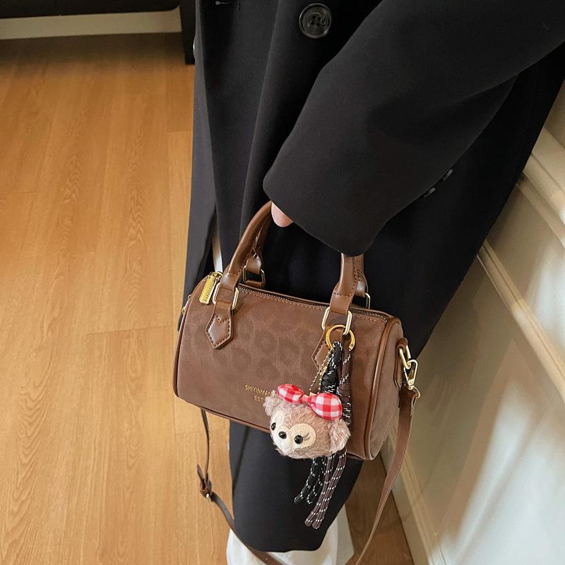 Leopard Print Retro Small Bag Women's New Trendy Fashion Versatile Shoulder Messenger Bag Hand Pillow Bag