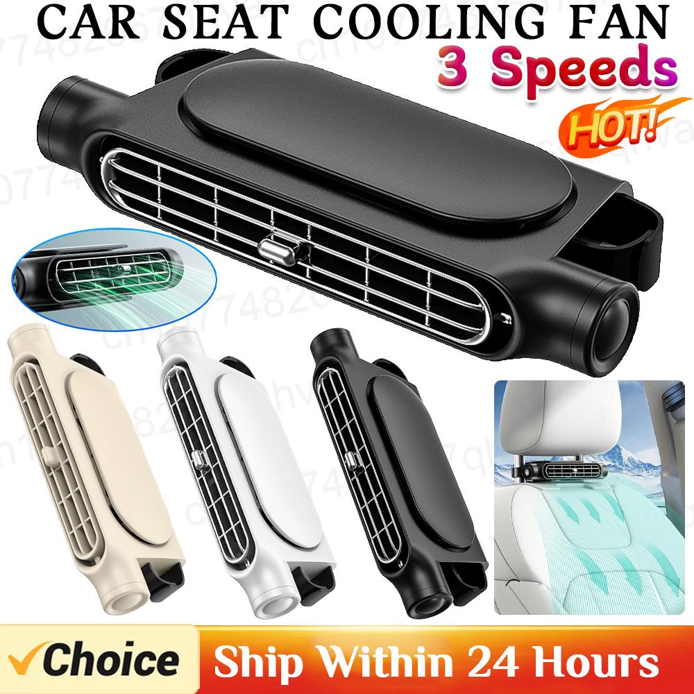 Car Seat Fan Brushless 3 Adjustable Wind Speeds Cooling Air Fan Easy Install USB Plug in for Sedan SUV RV Truck Brushless Motor